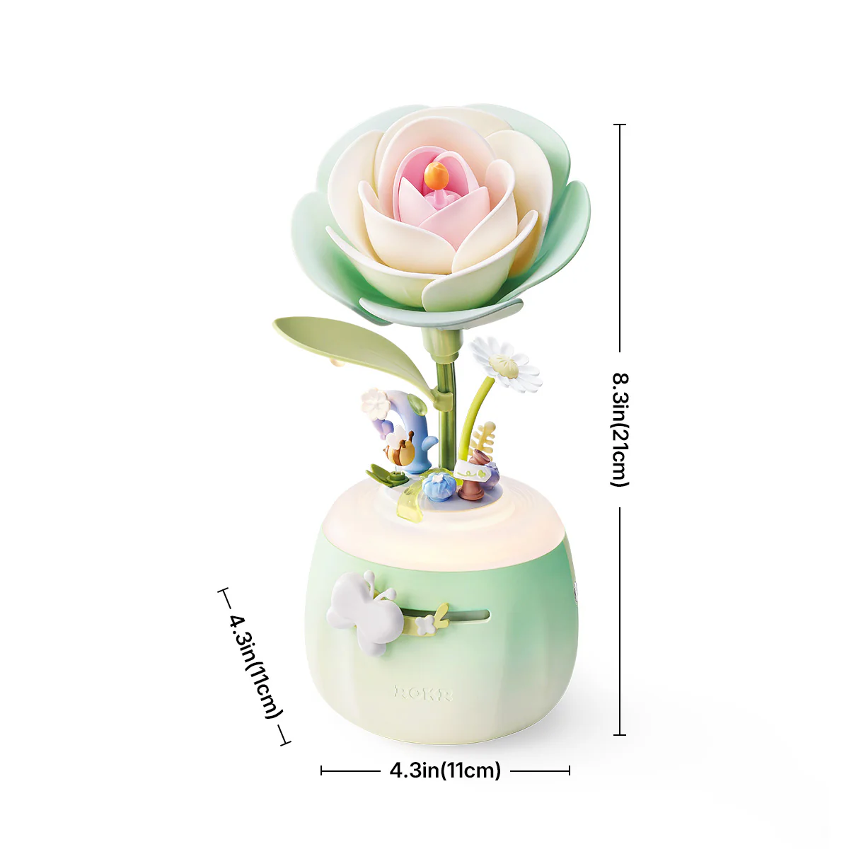 ROKR Minty Camellia Lamp DIY 3D Flower Night Light AF02S - Image 5