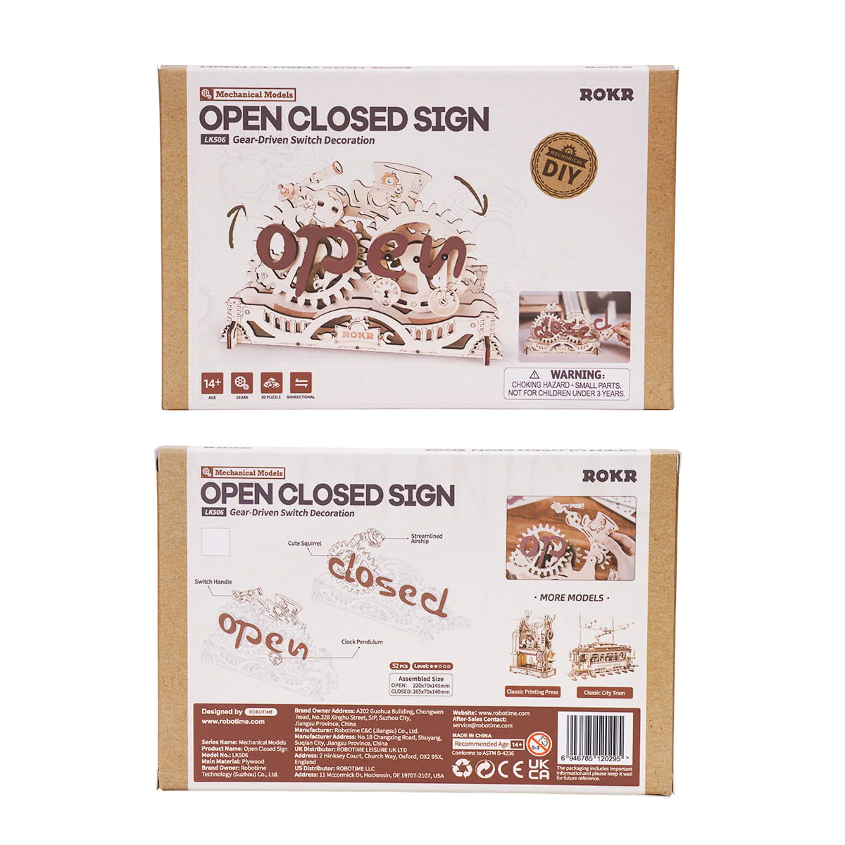 ROKR Open Closed Sign 3D Wooden Puzzle LK506 - Image 6