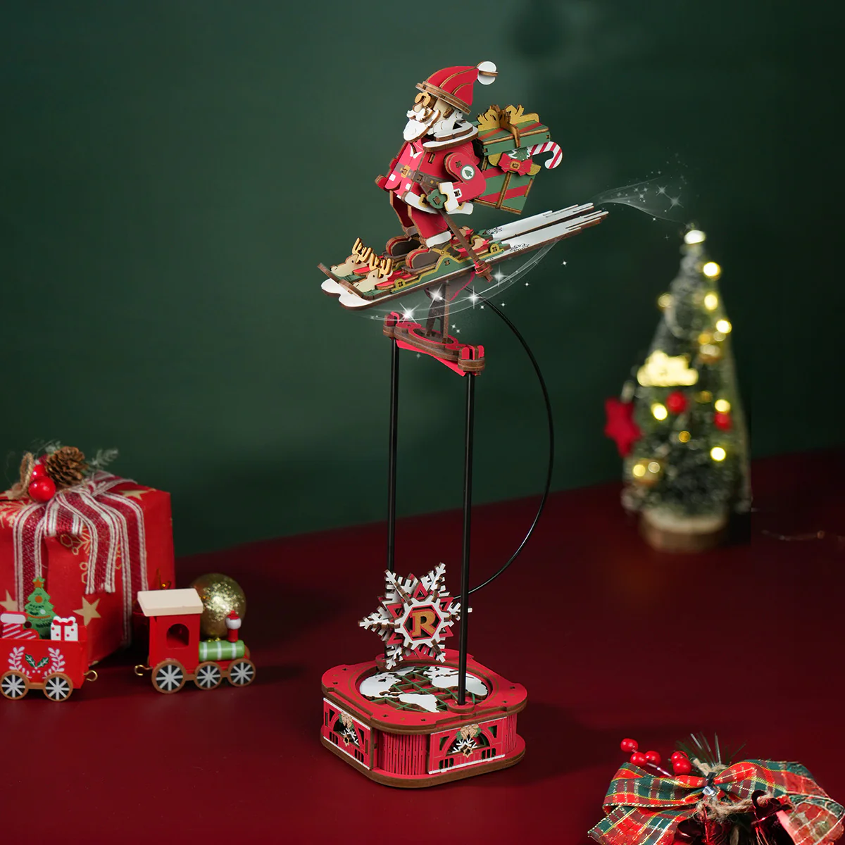ROKR Santa on Skis Pendulum Balance Toy 3D Puzzle MCD06 - Image 2