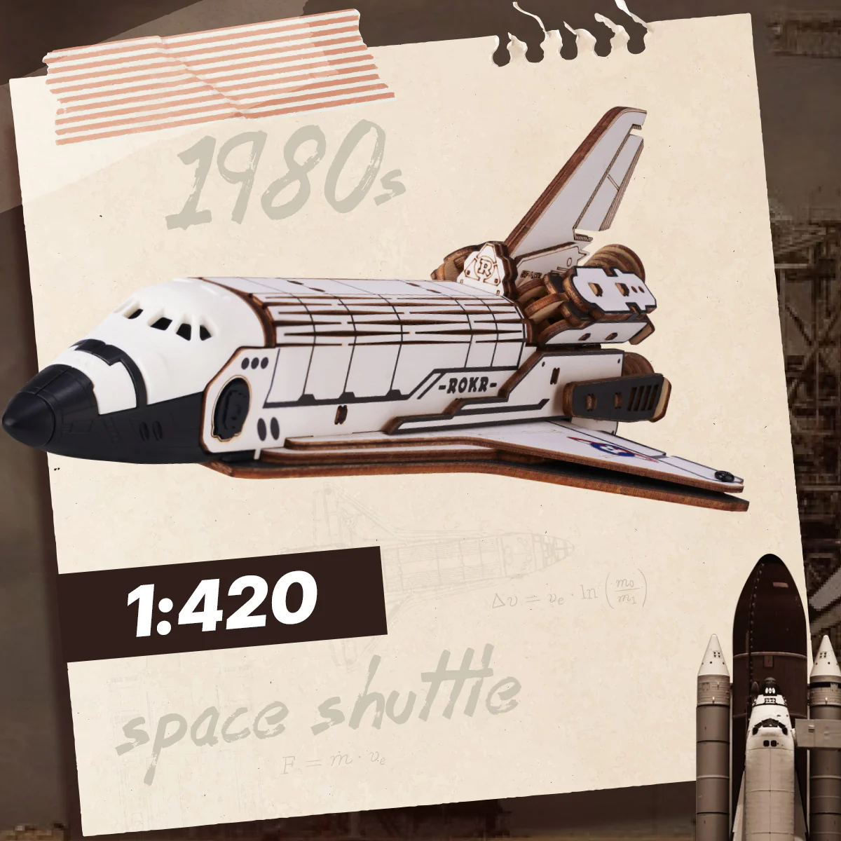 ROKR Space Shuttle 3D Wooden Puzzle LKA02 - Image 3