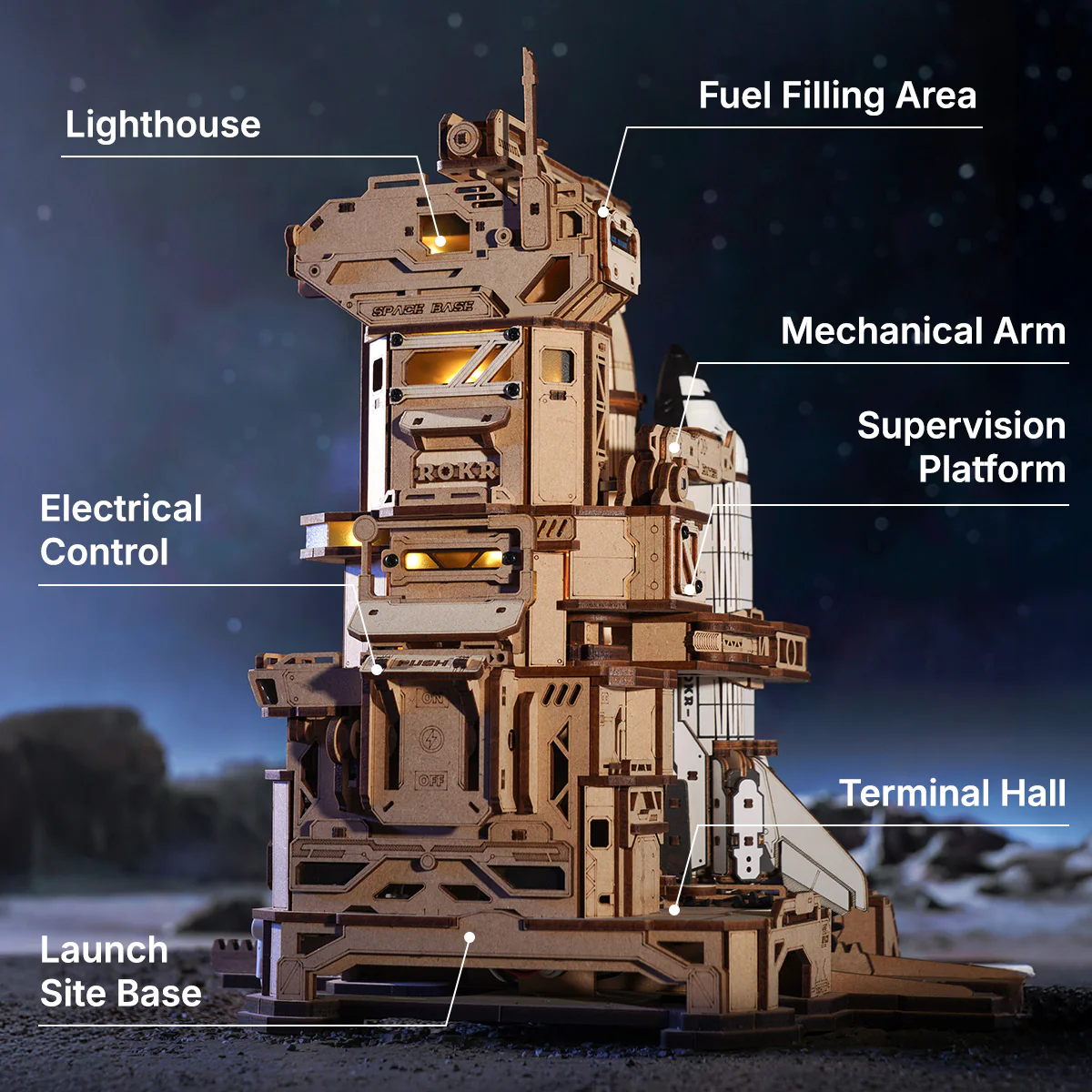 ROKR Space Shuttle 3D Wooden Puzzle LKA02 - Image 5