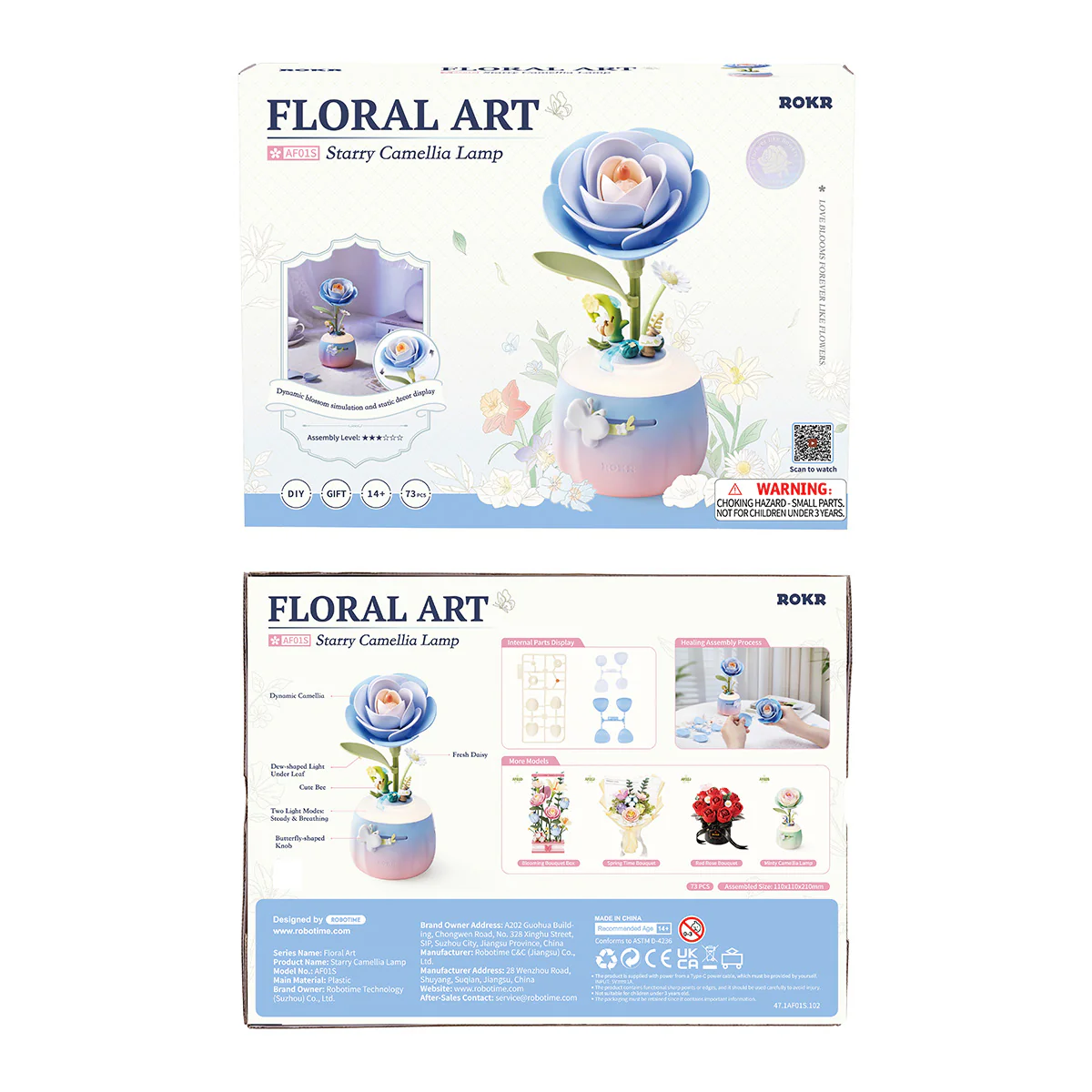 ROKR Starry Camellia Lamp DIY 3D Flower Night Light AF01S - Image 7