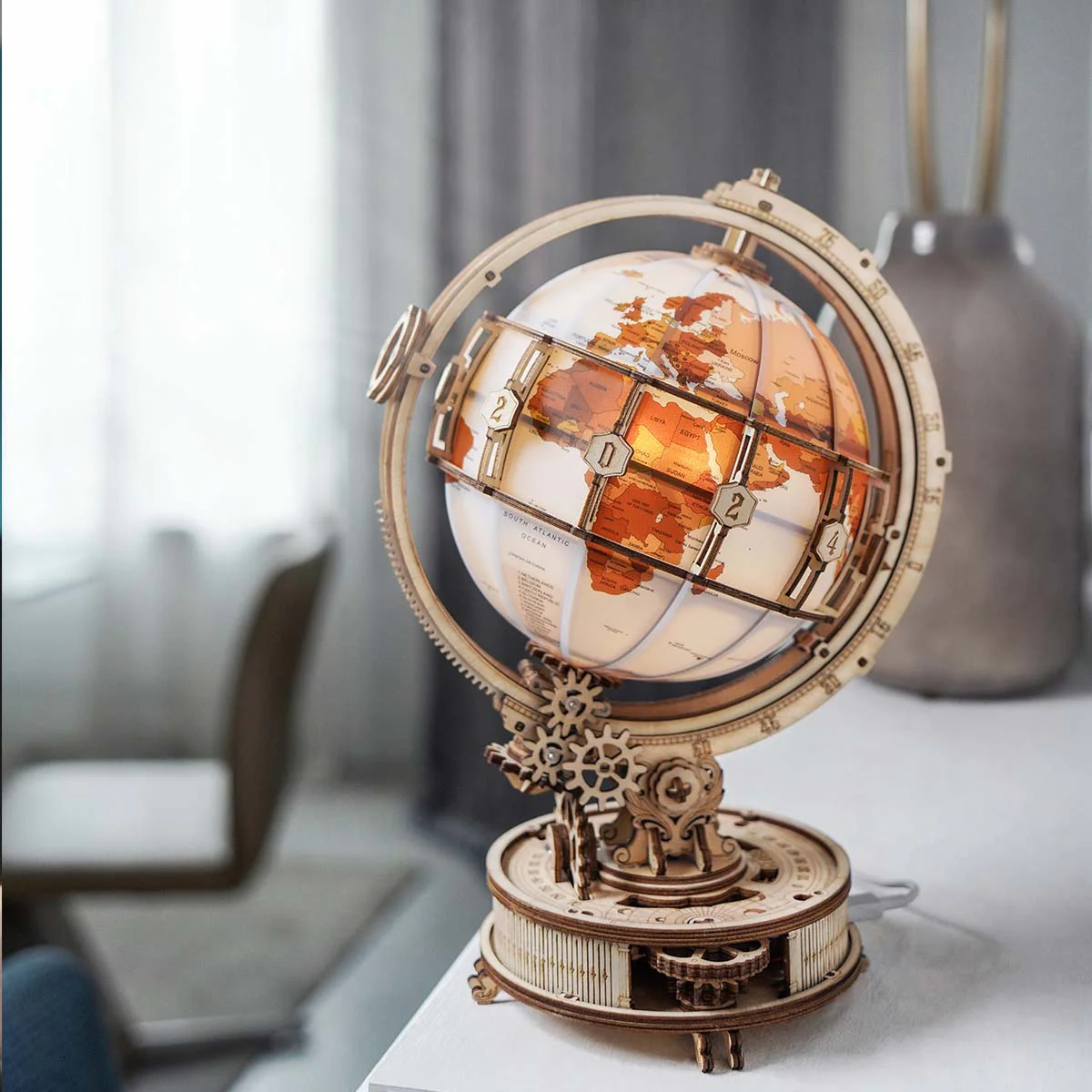 ROKR Luminous Globe 3D Wooden Puzzle ST003 - Image 5