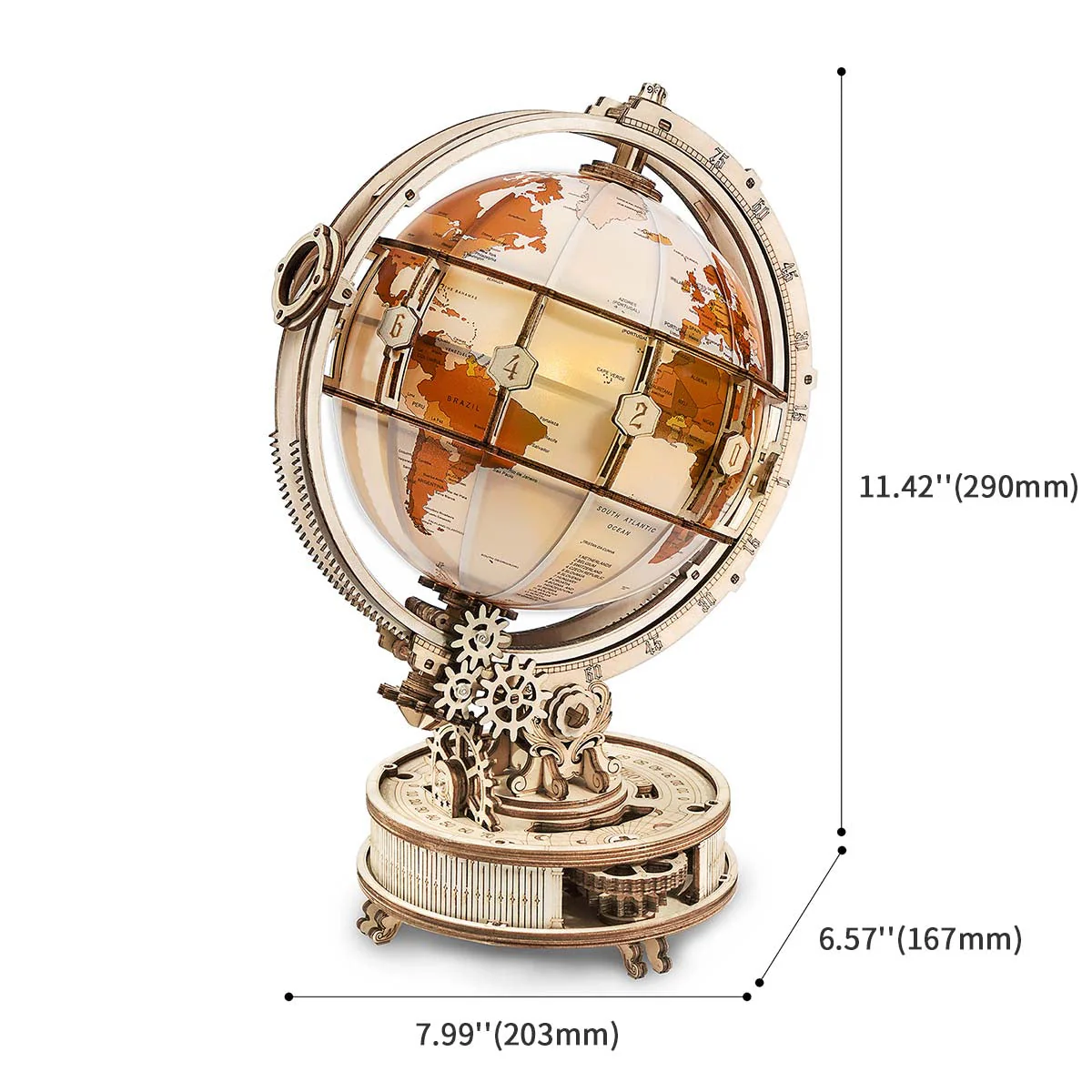 ROKR Luminous Globe 3D Wooden Puzzle ST003 - Image 7
