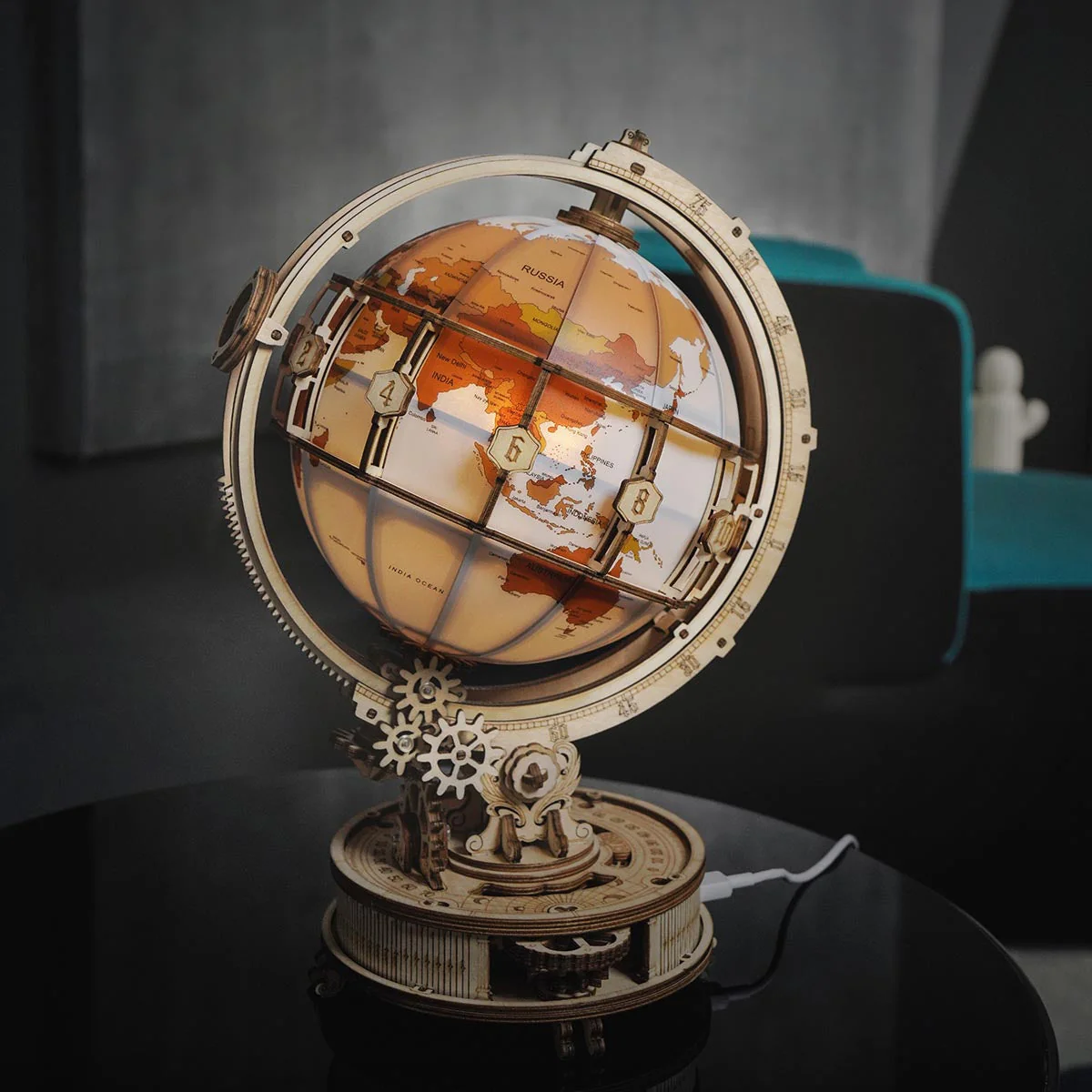 ROKR Luminous Globe 3D Wooden Puzzle ST003 - Image 9