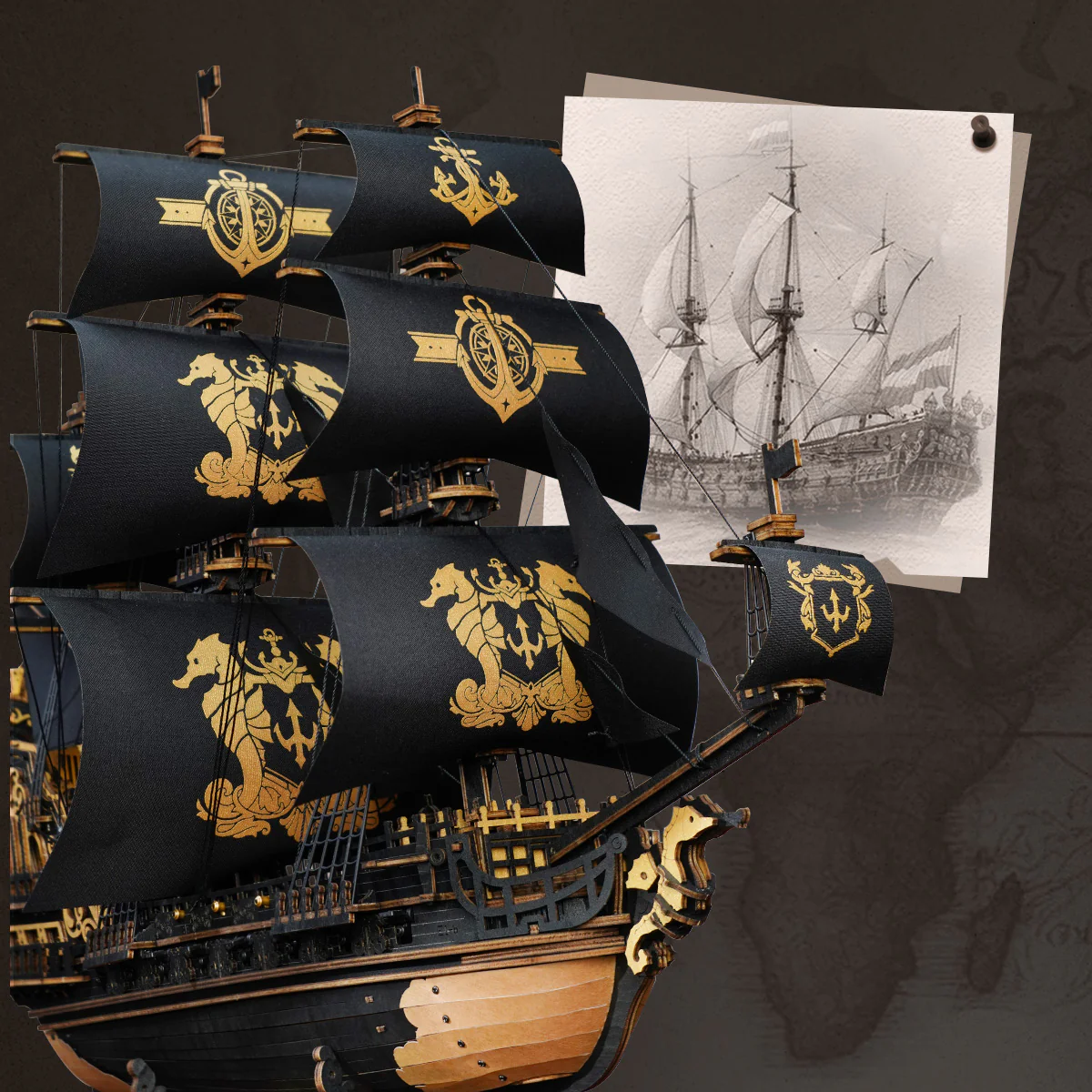 ROKR The Seahorse Barque 3D Wooden Puzzle MCB02 - Image 3
