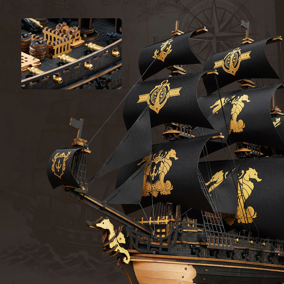 ROKR The Seahorse Barque 3D Wooden Puzzle MCB02 - Image 4