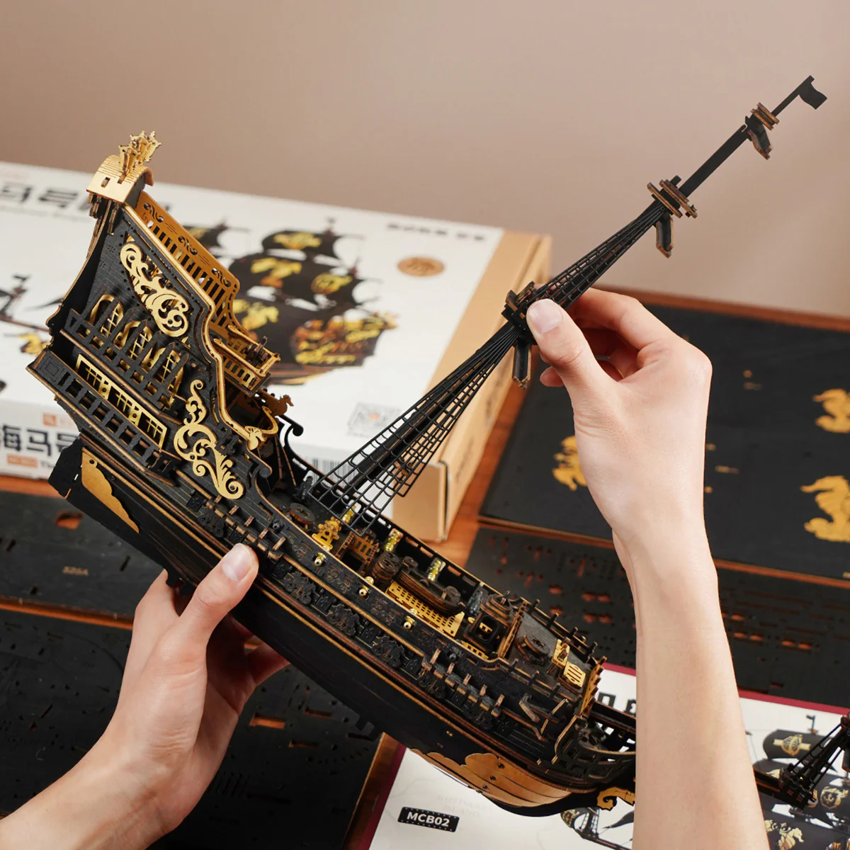 ROKR The Seahorse Barque 3D Wooden Puzzle MCB02 - Image 5