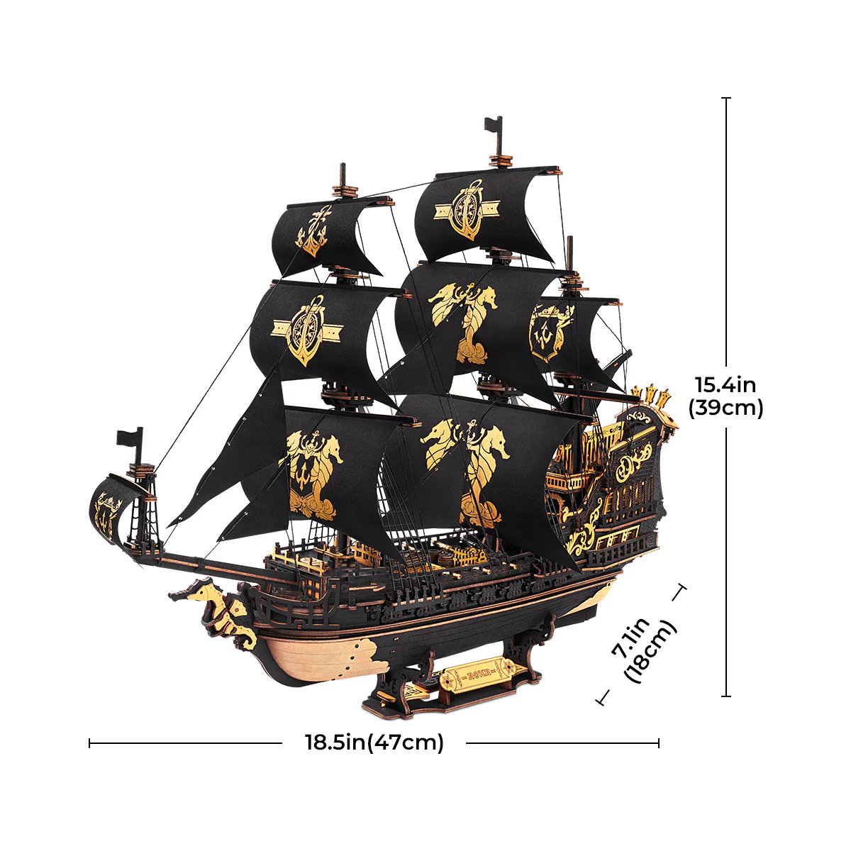 ROKR The Seahorse Barque 3D Wooden Puzzle MCB02 - Image 6