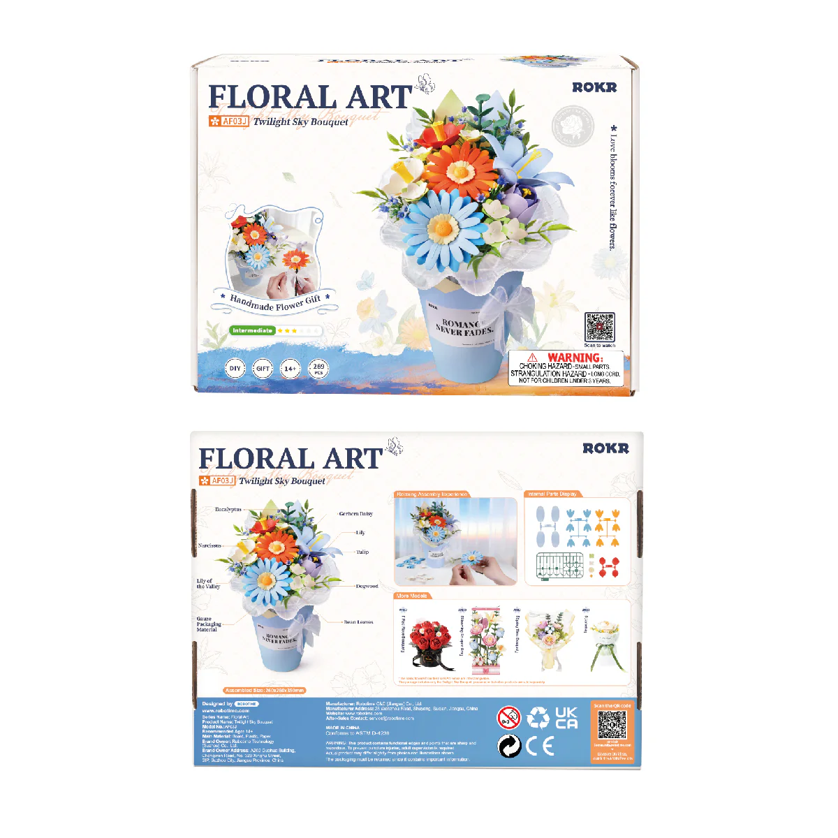 ROKR Twilight Sky Bouquet DIY Flower 3D Puzzle AF03J - Image 8