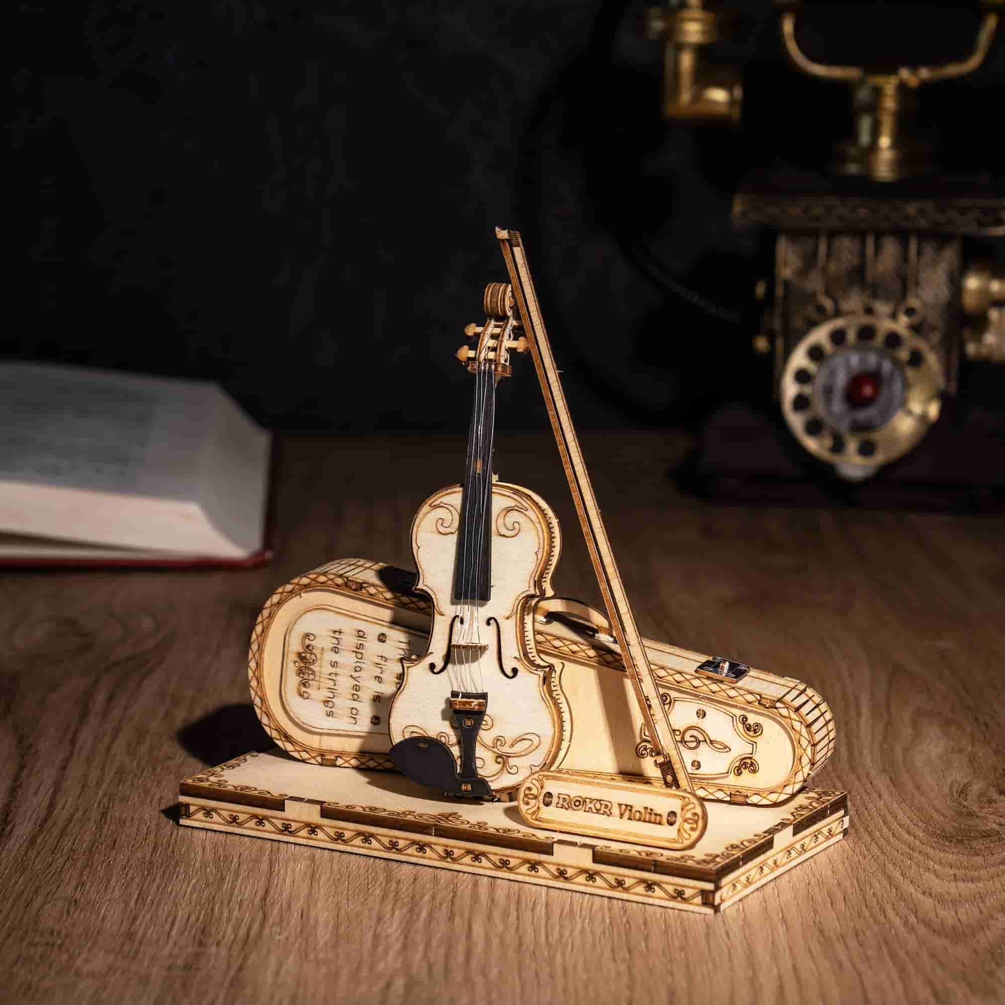 ROKR Violin Capriccio Model 3D Wooden Puzzle TG604K - Image 5