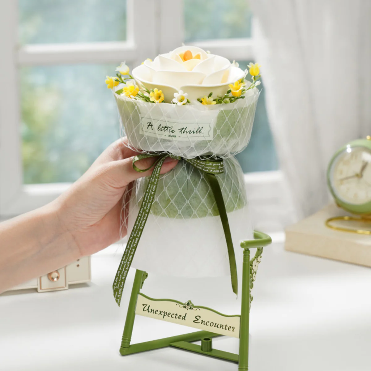 ROKR White Camellia DIY 3D Puzzle Model AF011 - Image 6
