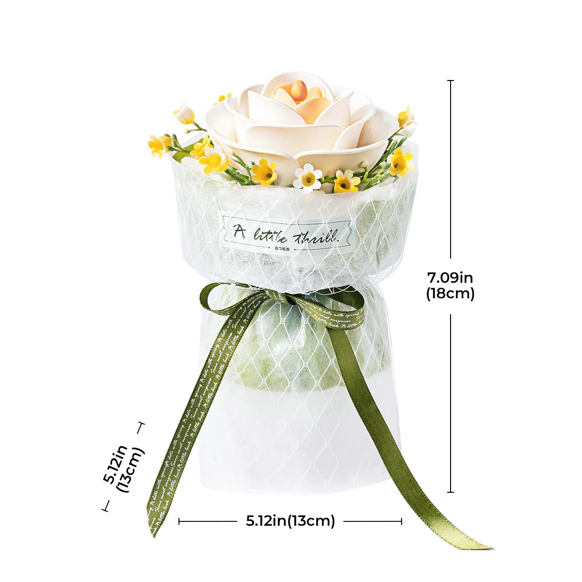 ROKR White Camellia DIY 3D Puzzle Model AF011 - Image 7
