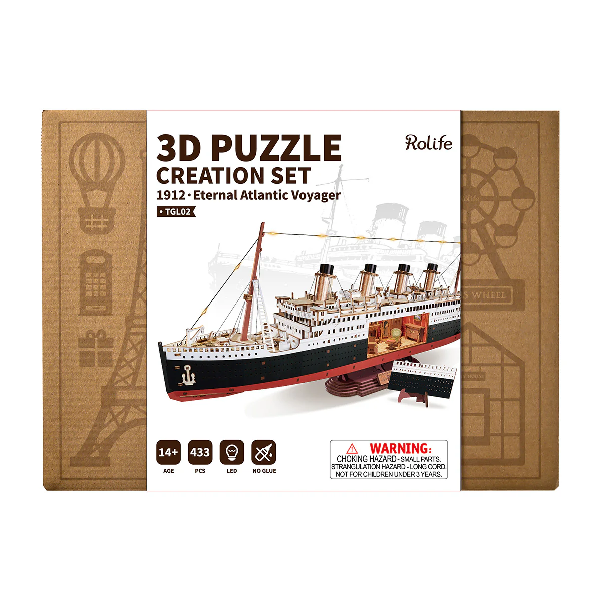 Rolife 1912·Eternal Atlantic Voyager 3D Wooden Puzzle TGL02 - Image 7