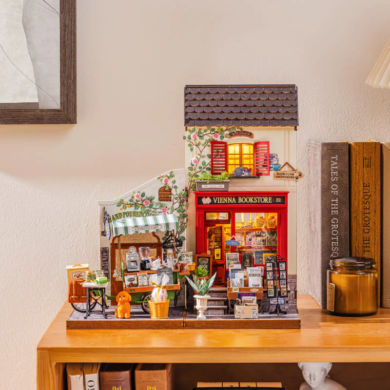 Rolife Aromatic Coffee Cart DIY Miniature House DG182 - Image 4