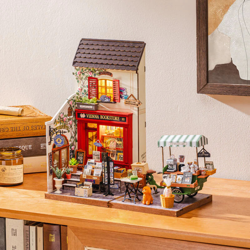 Rolife Aromatic Coffee Cart DIY Miniature House DG182 - Image 5