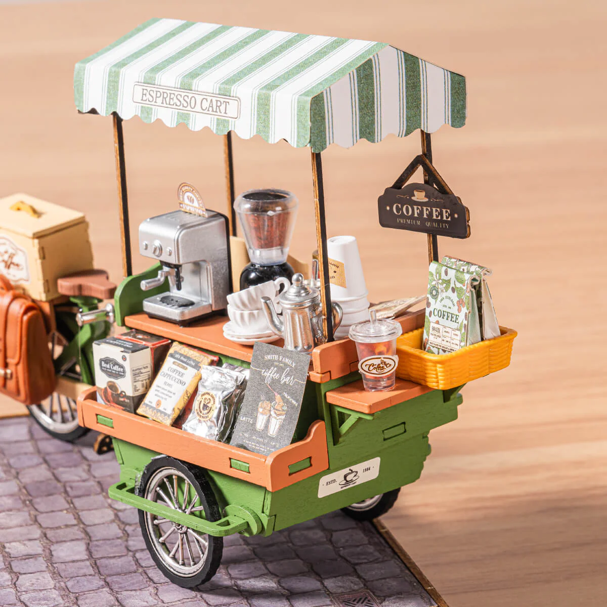 Rolife Aromatic Coffee Cart DIY Miniature House DG182 - Image 6