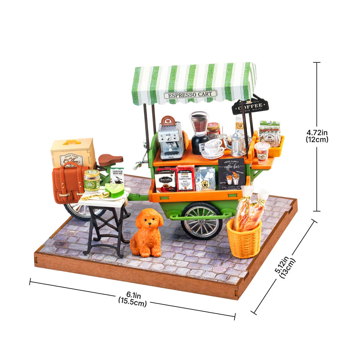 Rolife Aromatic Coffee Cart DIY Miniature House DG182 - Image 8