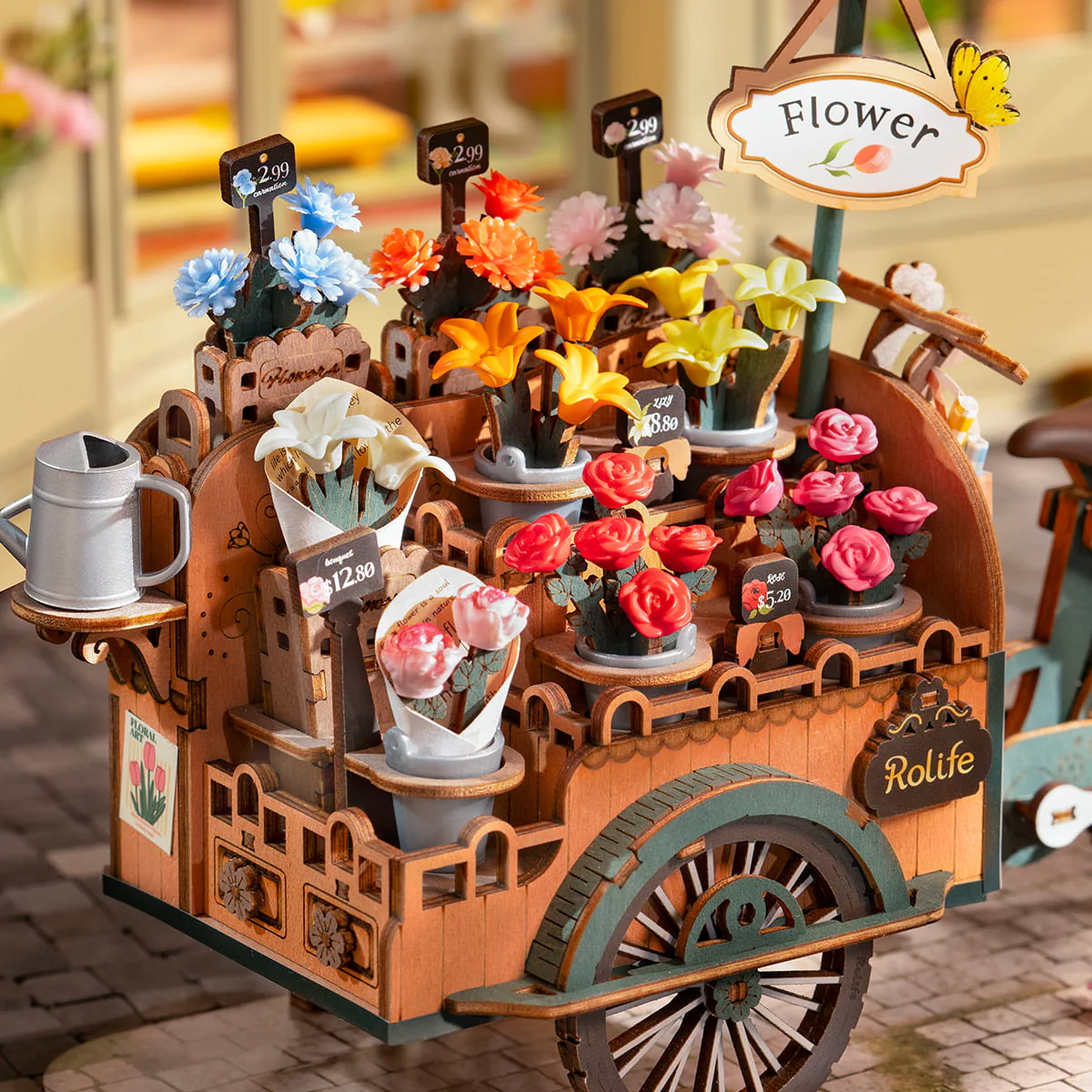 Rolife Blossom Cart 3D Wooden Puzzle TGS03 - Image 3