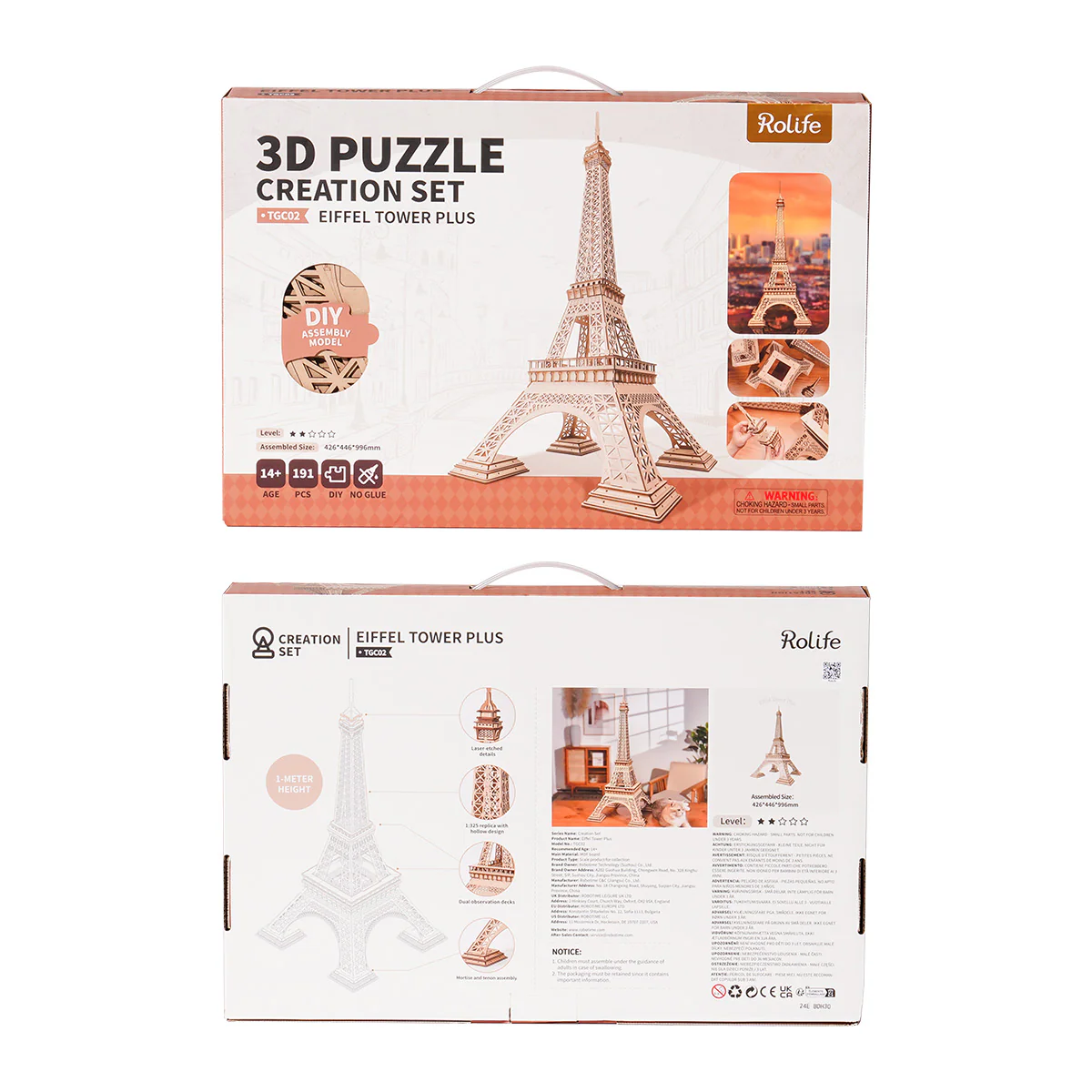 Rolife Eiffel Tower Plus 3D Wooden Puzzle TGC02 - Image 6