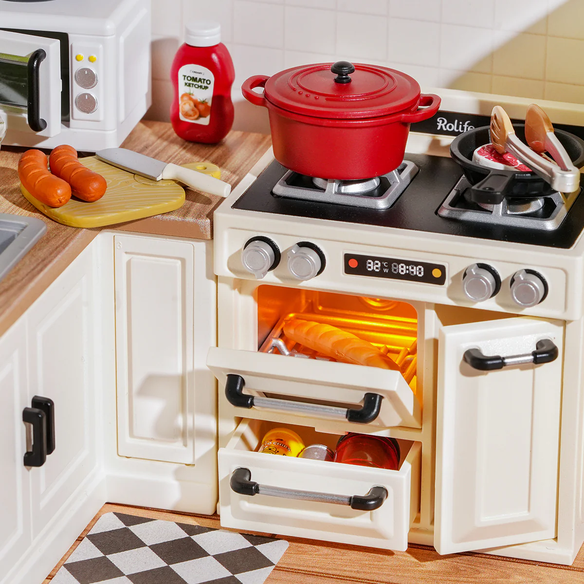 Rolife Happy Meals Kitchen DIY Miniature House DW008 - Image 5