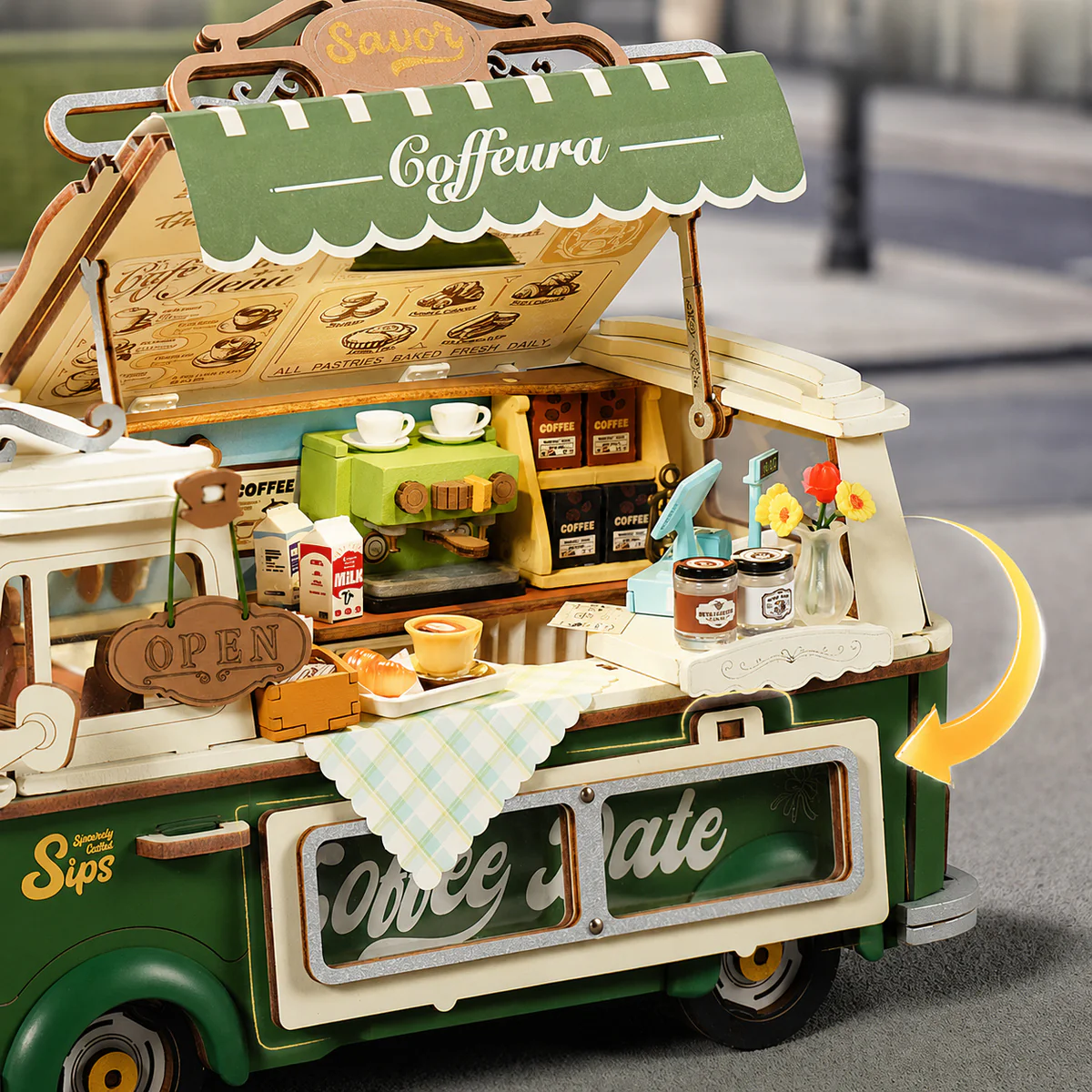 Rolife Leo's Coffee Truck 3D Wooden Puzzle TGS07 - Image 4