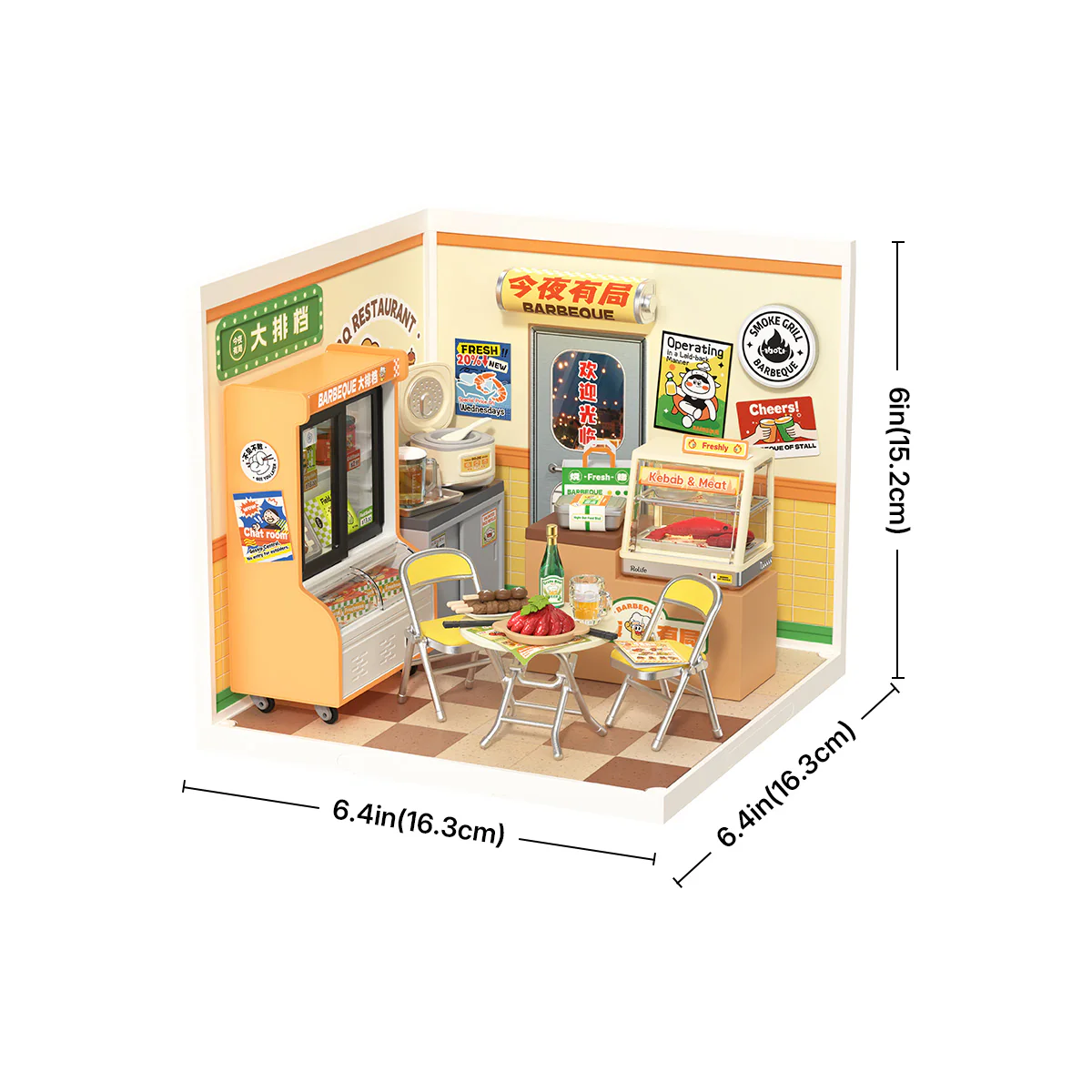 Rolife Night Out Food Stall DIY Miniature House DW022 - Image 7