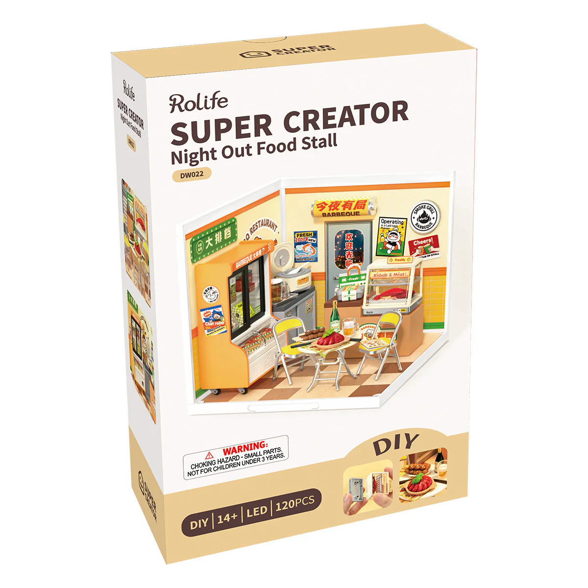 Rolife Night Out Food Stall DIY Miniature House DW022 - Image 8