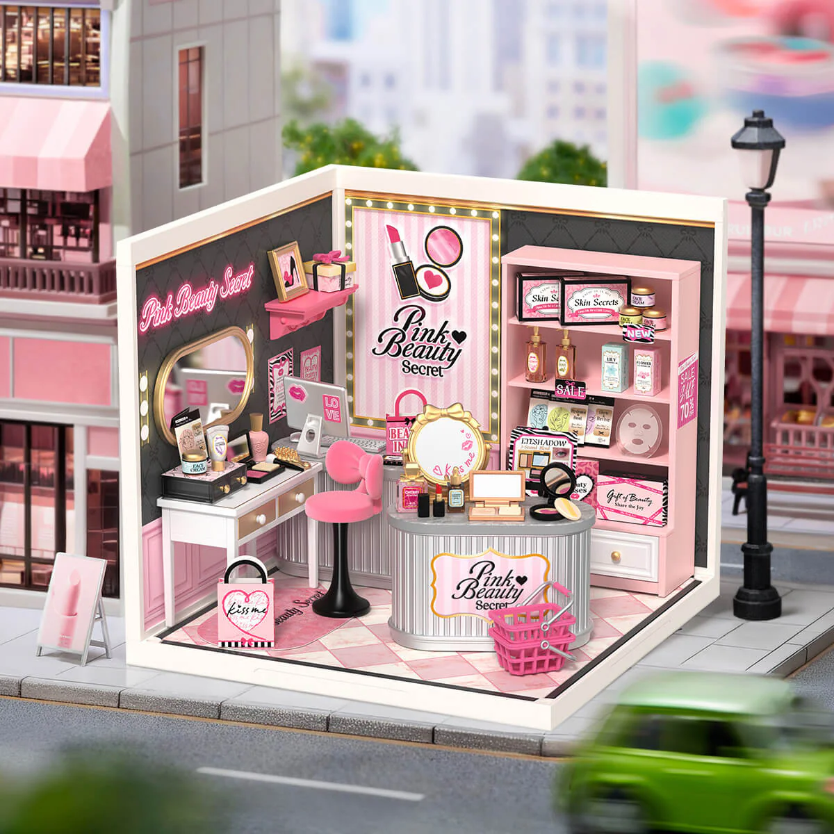 Rolife Pink Beauty Secret DIY Miniature House DW026 - Image 3