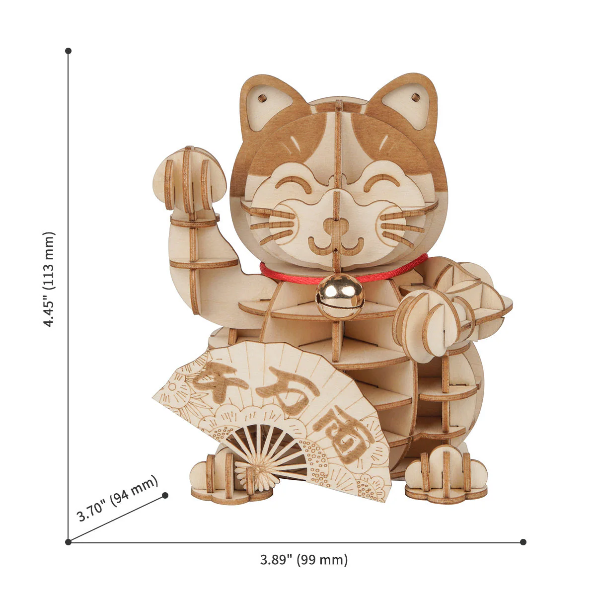 Rolife Plutus Cat Model 3D Wooden Puzzle TG303 - Image 3