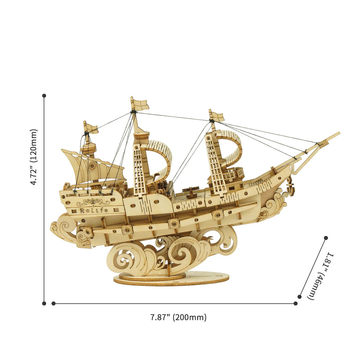 Rolife Sailling Ship Model 3D Wooden Puzzle TG305 - Image 4