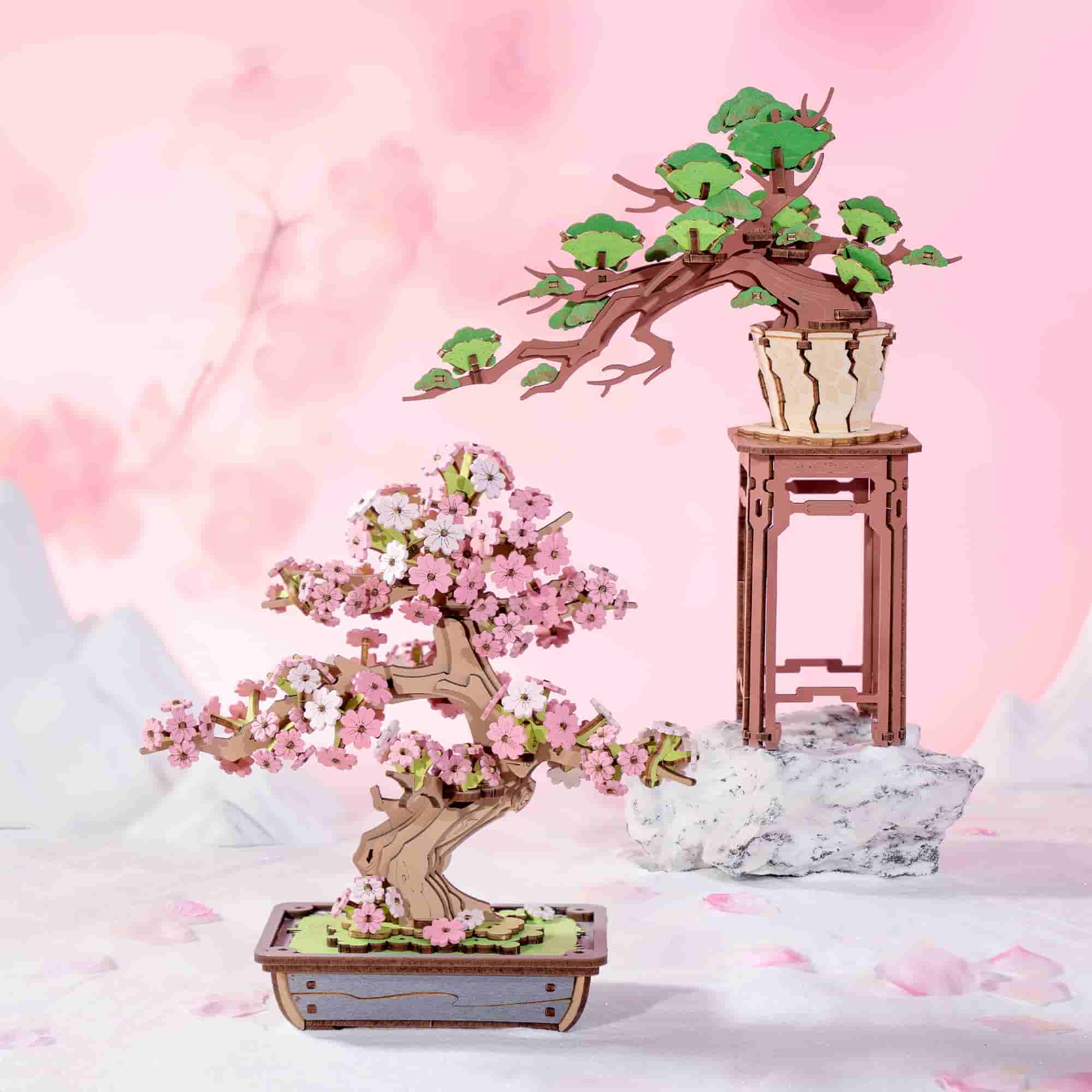 Rolife Sakura Bonsai DIY Wooden 3D Puzzle TG415 - Image 5