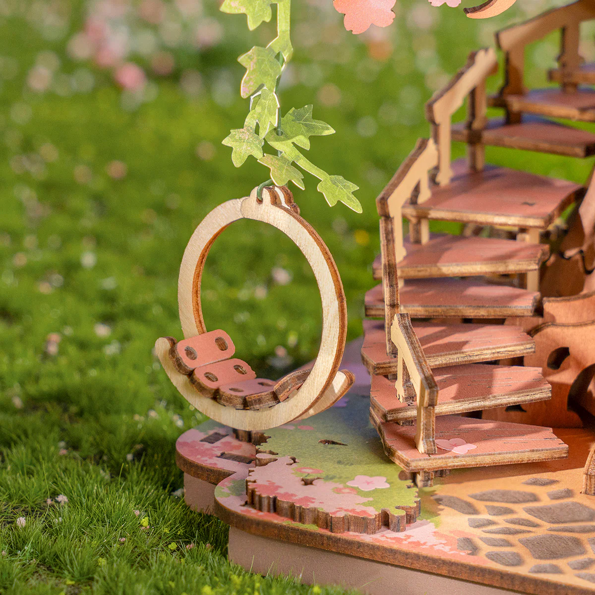 Rolife Sakura Tree House DIY Wooden 3D Puzzle TGS04 - Image 4