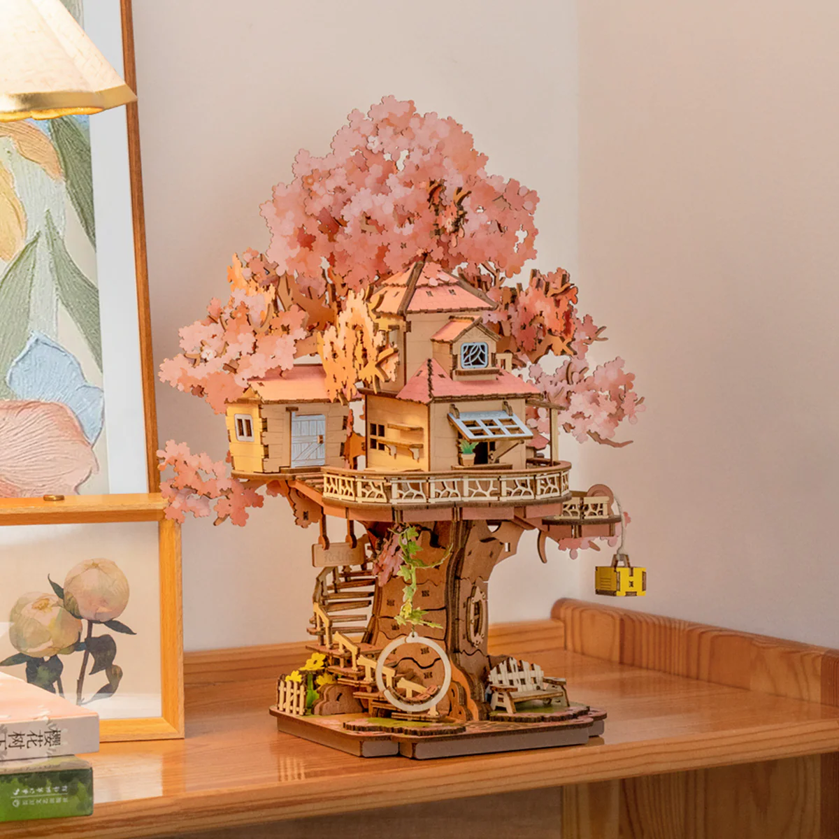 Rolife Sakura Tree House DIY Wooden 3D Puzzle TGS04 - Image 6