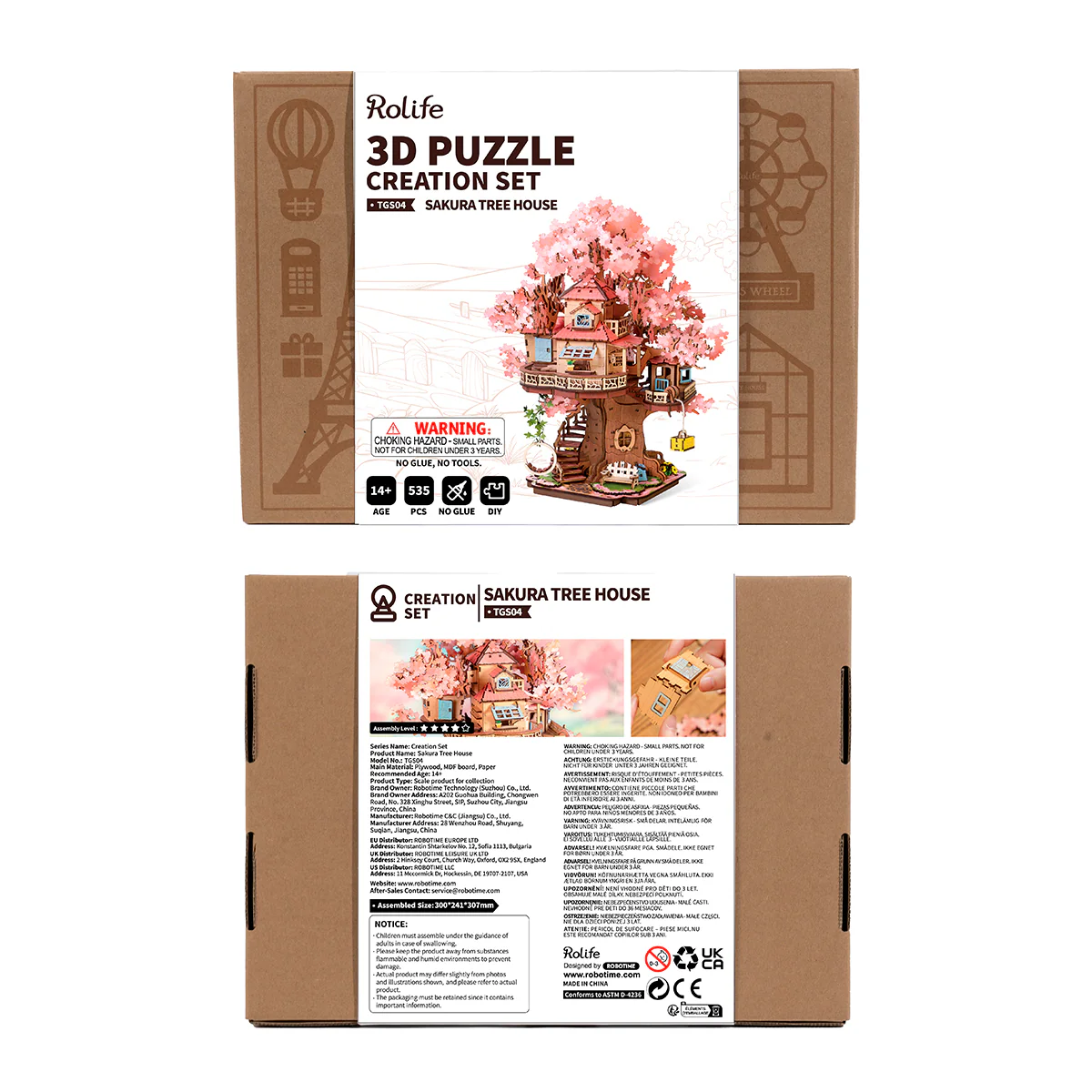 Rolife Sakura Tree House DIY Wooden 3D Puzzle TGS04 - Image 8