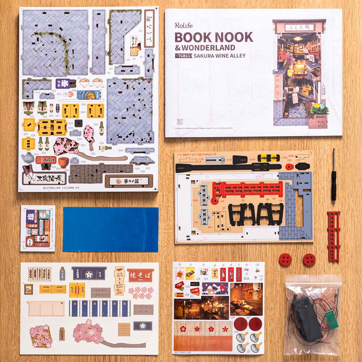 Rolife Sakura Wine Alley DIY Book Nook TGB11 - Image 3