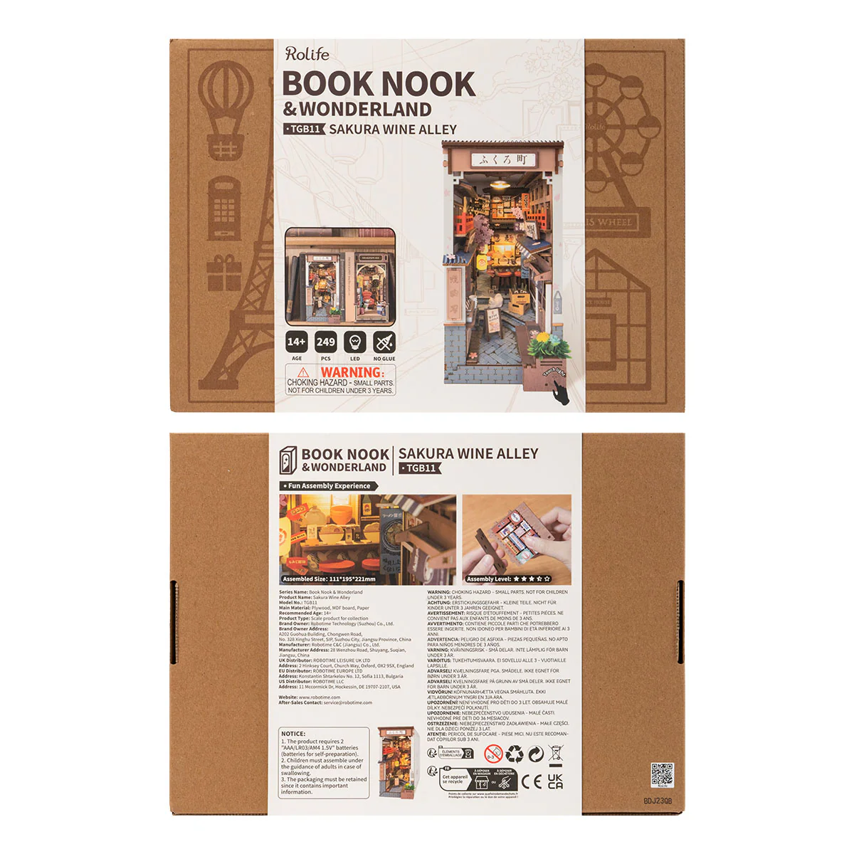 Rolife Sakura Wine Alley DIY Book Nook TGB11 - Image 9