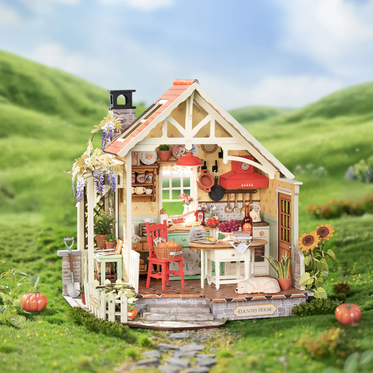Rolife Sunlit Farmhouse Kitchen DIY Miniature House DH101 - Image 2