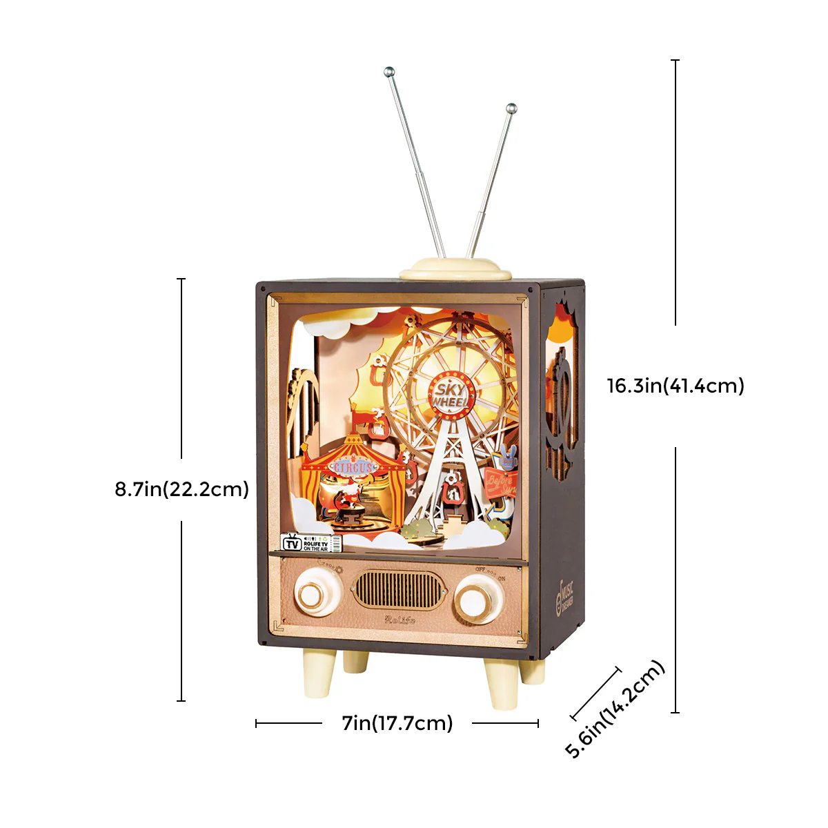 Rolife Sunset Carnival DIY Music Box 3D Wooden Puzzle AMT01 - Image 8