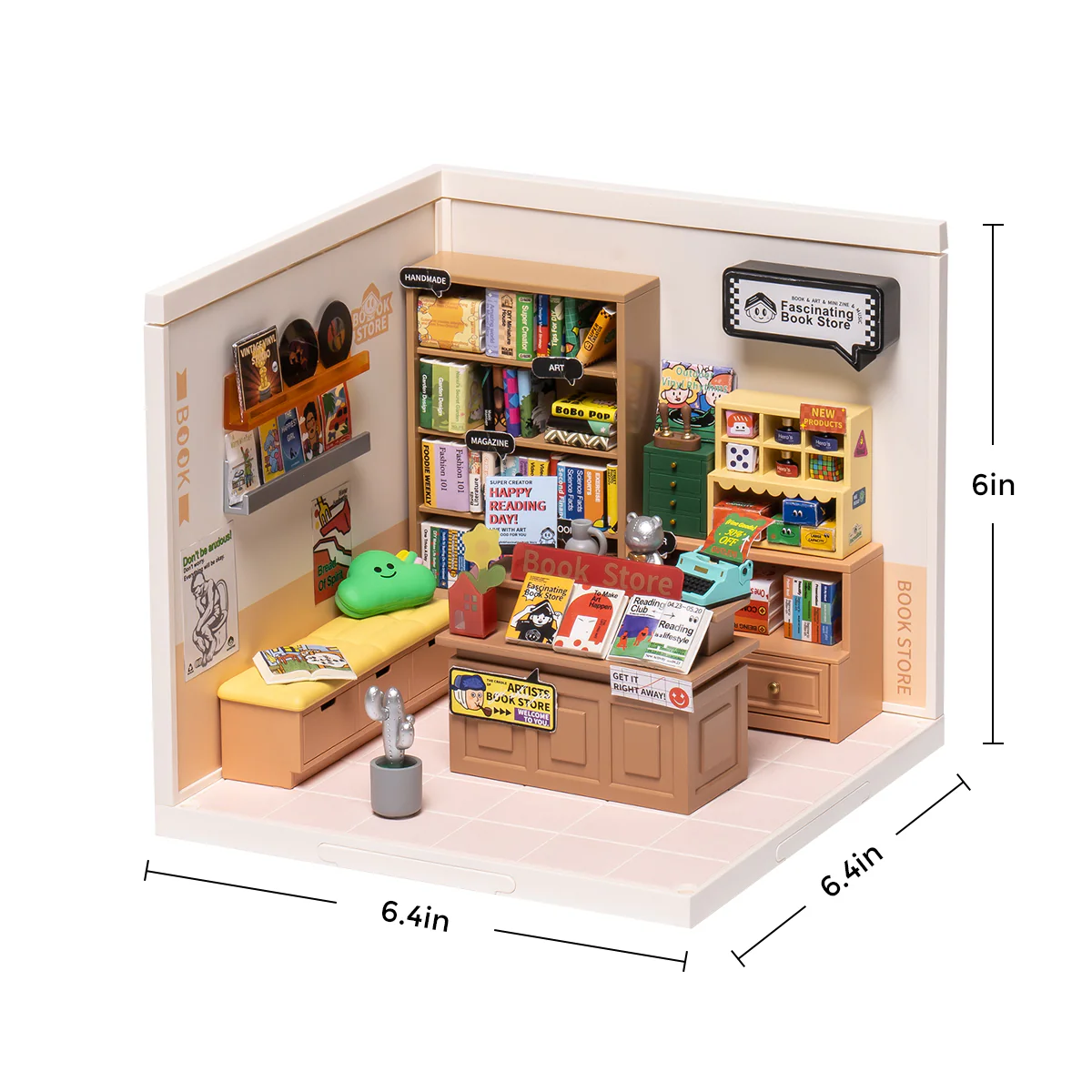 Rolife Super Creator Fascinating Book Store DIY Miniature House Kit DW004 - Image 6