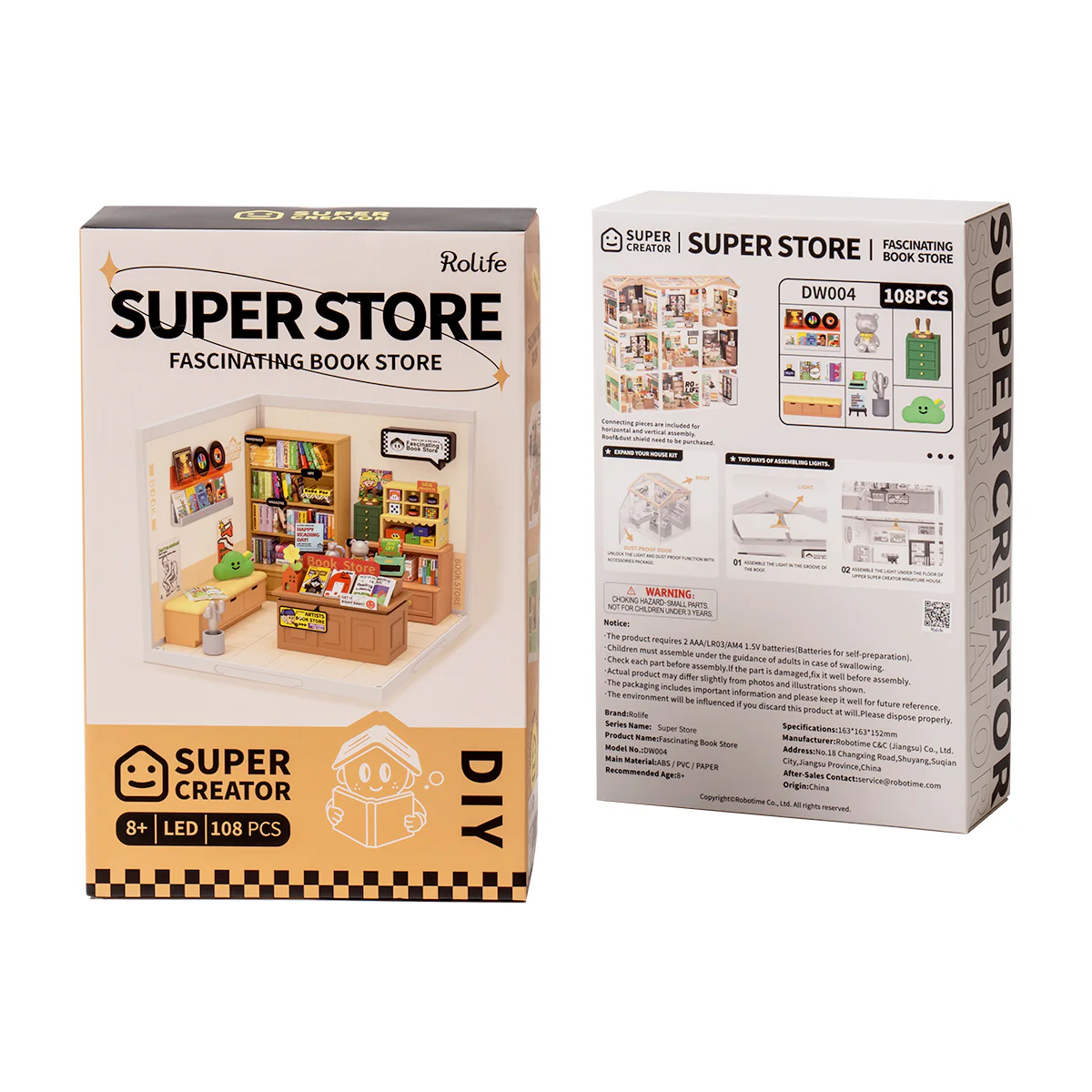 Rolife Super Creator Fascinating Book Store DIY Miniature House Kit DW004 - Image 7