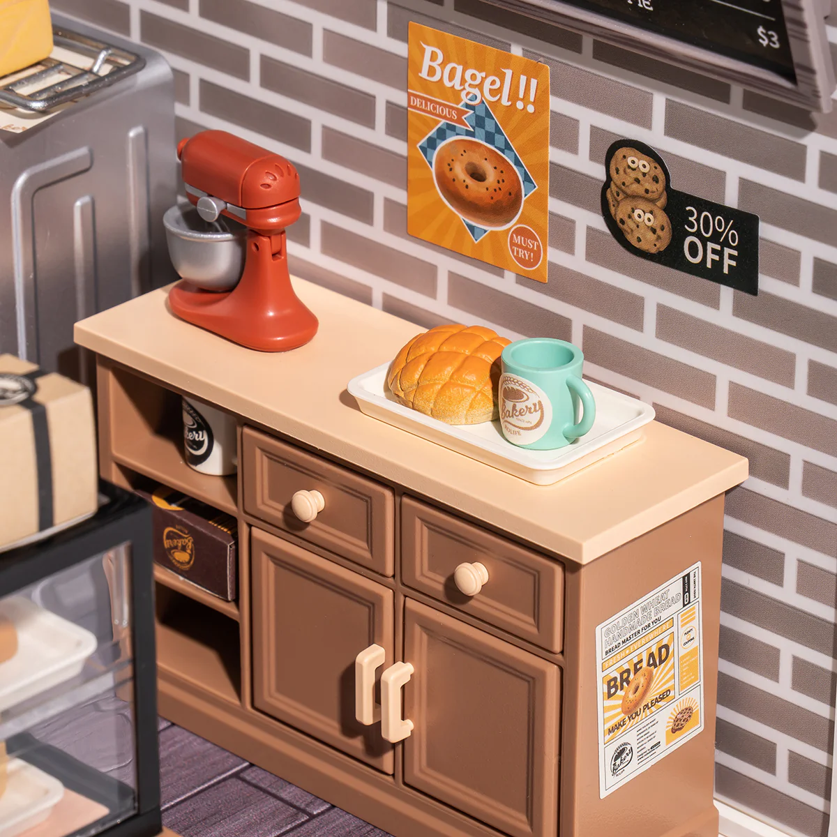 Rolife Super Creator Golden Wheat Bakery DIY Miniature House Kit DW005 - Image 4