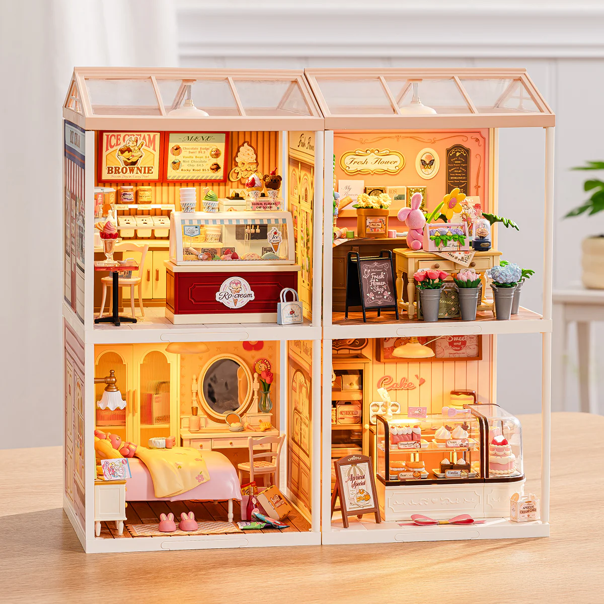 Rolife Super Creator 4 in 1 Four Grid DIY Miniature House - Image 2