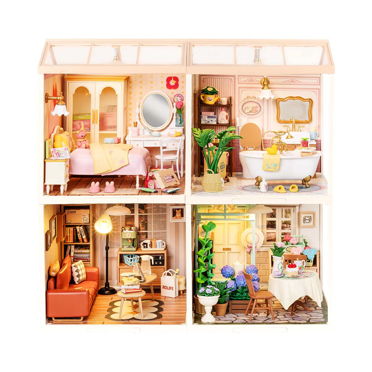 Rolife Super Creator 4 in 1 Four Grid DIY Miniature House - Image 4