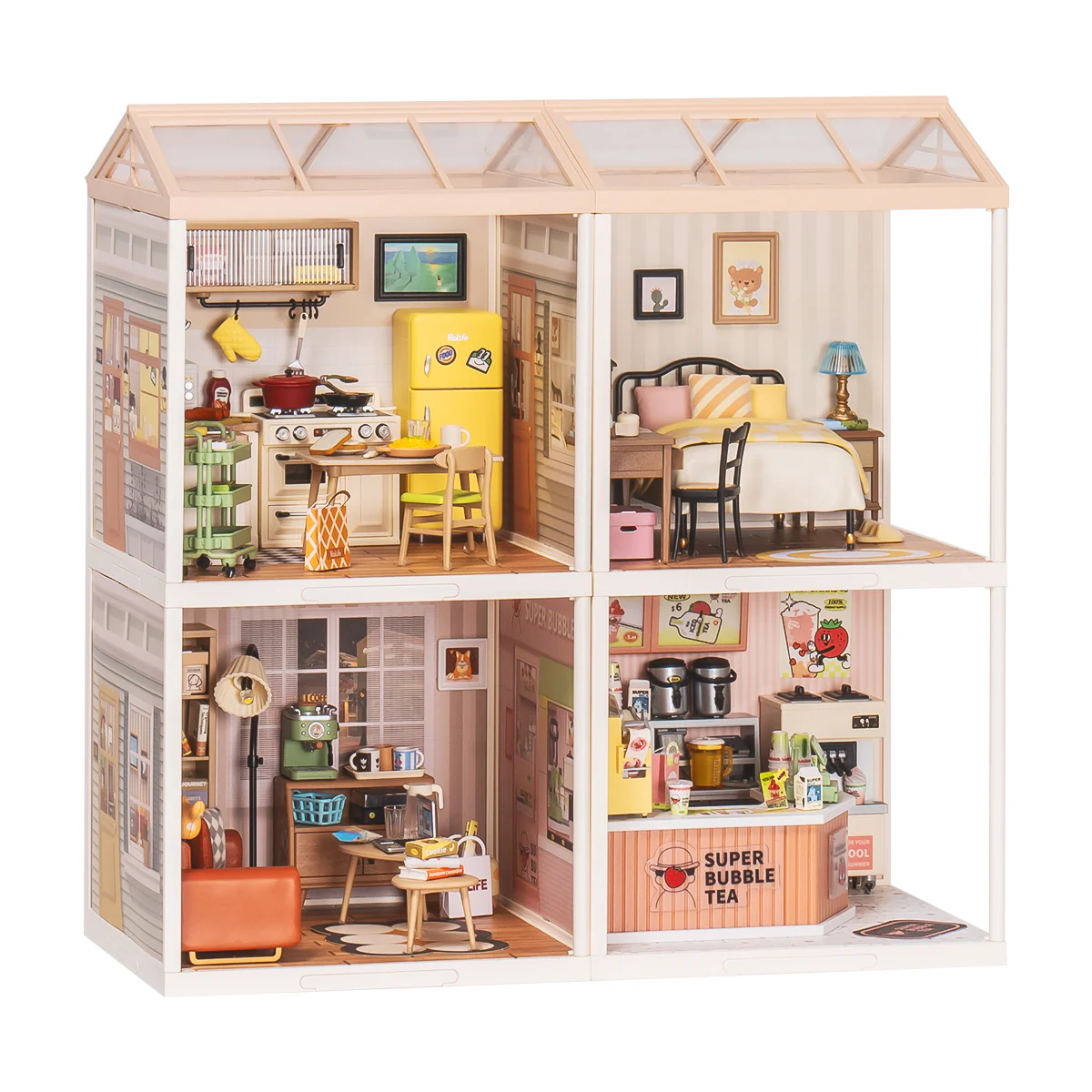 Rolife Super Creator 4 in 1 Four Grid DIY Miniature House - Image 7