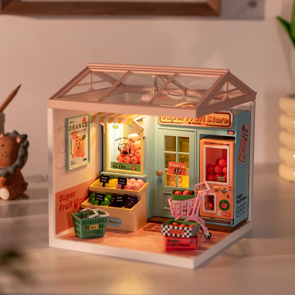 Rolife Super Creator Super Fruit Store DIY Miniature House Kit DW003 - Image 2