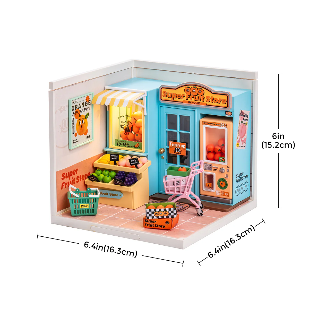Rolife Super Creator Super Fruit Store DIY Miniature House Kit DW003 - Image 5