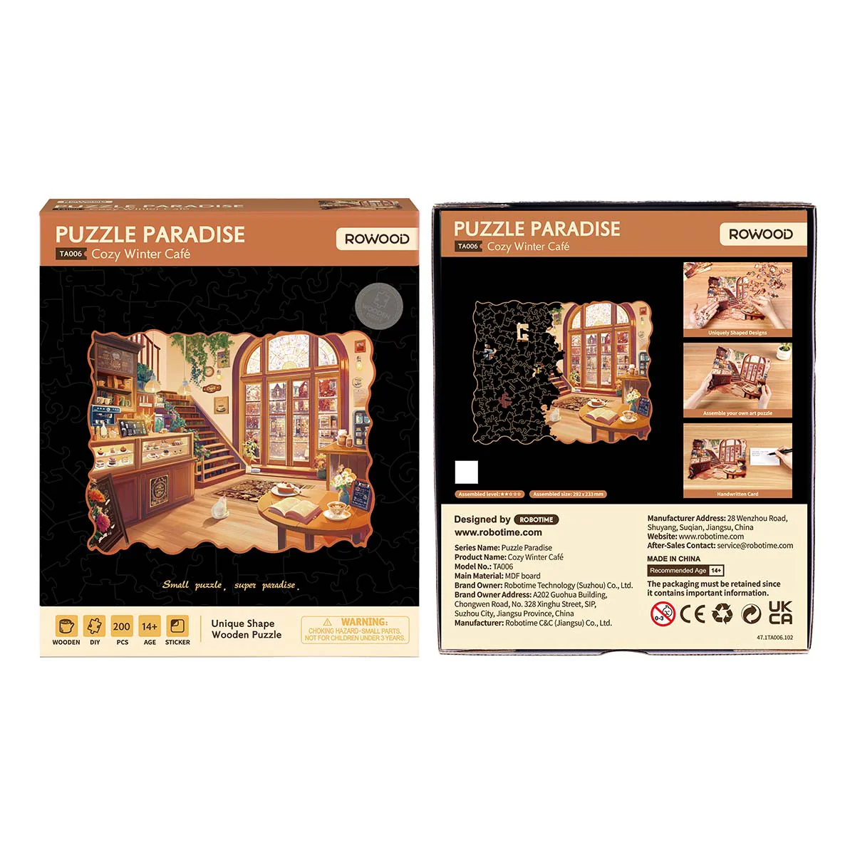 Rowood Cozy Winter Café Wooden Jigsaw Puzzle - Image 7