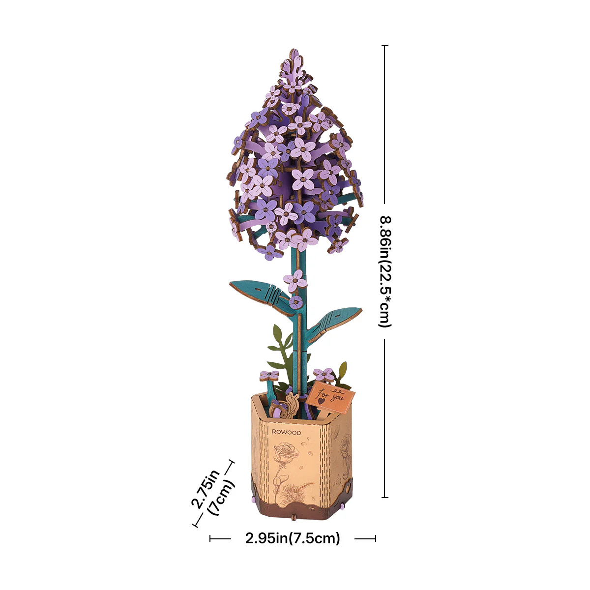 Rowood Lilac DIY Wooden Flower TW021 - Image 5