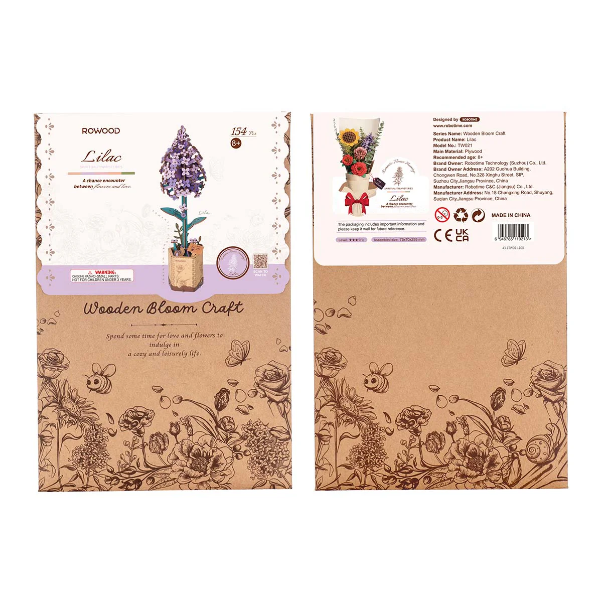 Rowood Lilac DIY Wooden Flower TW021 - Image 6